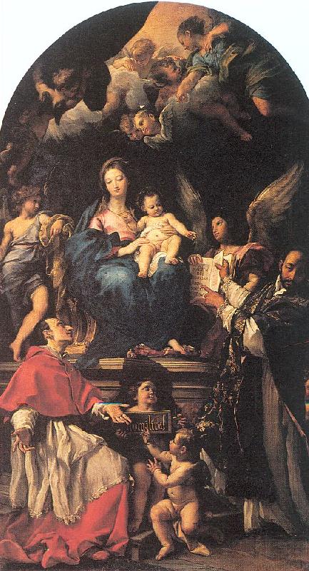 Maratta, Carlo Madonna and Child Enthroned with Angels and Saints Spain oil painting art